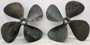 22 X 23 BRONZE 4 Blade Right Left Hand Propeller Set 1-1/2" Bore Prop Wheel 23P - Foto 1 di 16