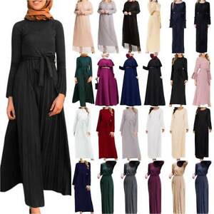 Muslim Women Long Sleeve Abaya Dubai Maxi Dress Robe Islamic Kaftan Jilbab Arab