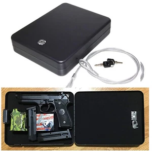 Handgun Vault Security Pistol Case Box Key Lock X-Large Size 10"x8"x2" XL/Key - Picture 1 of 5