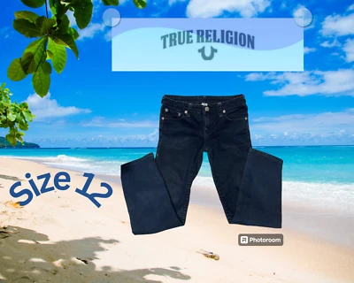 True Religion Boys’ Slim Fit Stretch Denim Distressed Jeans Size 12 - Image 1 of 4