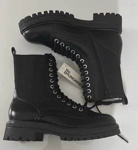 Black Combat Boots Womens 9 Memory Foam - Picture 1 of 5