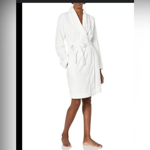Calvin Klein Soft White Belted Robe embelished size M/L NWT FLUFFY COZY - Picture 1 of 5