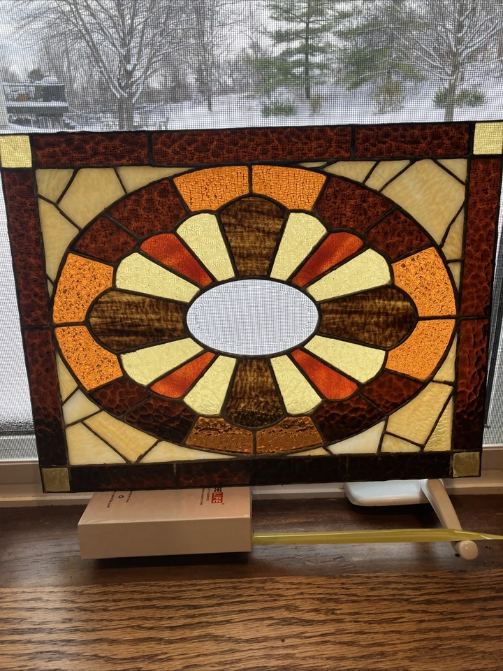 Stained Glass Panel Transom Window 17 1/4”X 13 1/2”. - Image 1 of 4