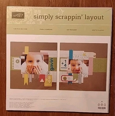 ✨NOVO✨ Kit de layout aposentado Stampin Up "FOR THE RECORD" Simply Scrappin' 2 páginas - Imagem 1 de 4