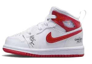 Toddler's Jordan 1 Mid SS White/University Red (DR6497 116) - Picture 1 of 5