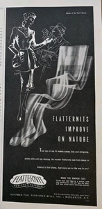 1947 Women's Flatternit Dupont nylon stockings Hosiery Fashion Art vintage ad - Picture 1 of 1