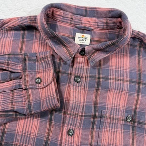 Marine Layer Plaid Flannel Long Sleeve Button Up Shirt Men's X-Large Heavyweight - Picture 1 of 10