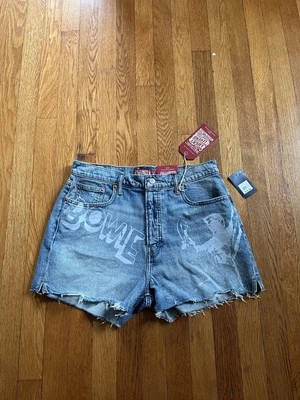 NWT Lucky Brand Limited Ed. Legend Bowie MOM High Rise Distress Jean Short 10 30 - Image 1 of 4