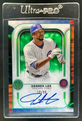 2022 Topps Tribute Derrek Lee Auto Green #18/99 Cubs - Image 1 of 2