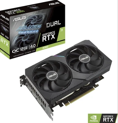 ASUS GeForce RTX 3060 Dual OC V2 Gaming Graphics Card 12GB GDDR6, 1xHDMI, 3xDP NEW - Image 1 of 4