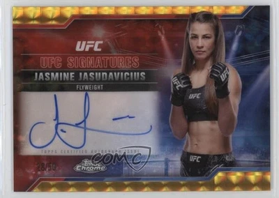 2025 Topps cromo UFC oro refractor geométrico/50 Jasmine Jasudavicius automático Foto 1 de 2