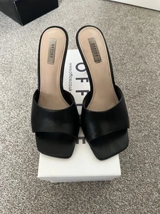 Office Ladies Black High Heeled Leather Sandals UK 5 (RRP £59) - Picture 1 of 4
