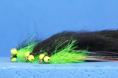 WET YOUR FLY 3 x schwarze und grüne Schlangen Größe 10 Haken