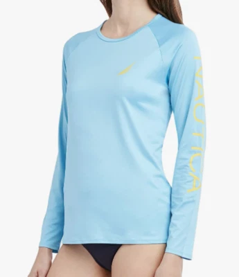 NUEVO Nautica Para Mujer UPF 30+ Manga Larga Natación Rashguard Talla Mediana Foto 1 de 2