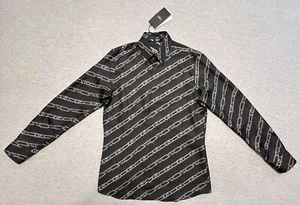 FENDI Black silk shirt featuring fendi chain-link print . Size - 39. - Picture 1 of 16
