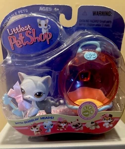 Littlest Pet Shop Squeaky Clean Gray CAT w/Litterbox lot #138 Rare Retired NIB - Picture 1 of 4