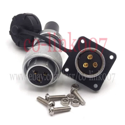 WEIPU WS20 3 Pin Panel Mount Aviation Connector, 3 Wire Auto Bulkhead Connector - Image 1 of 4