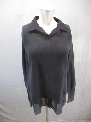 Camisa Suéter Simply Vera Talla L Mujer Negra 100% Algodón Doble Capa 281 Foto 1 de 4