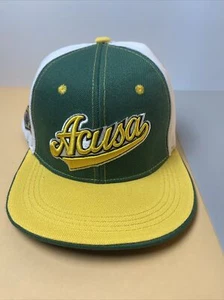 Gorra de béisbol verde/amarilla/blanca bordada ACUSA Hip-Hop Snapback sombrero en punta - Imagen 1 de 6
