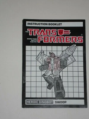 G1 Transformer Instruction Booklet for Heroic Dinobot: SWOOP - Image 1 of 4