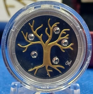2014 Canada $3 Jewel of Life 99.99% Silver Proof w Swarovski Crystal Set Box/COA - Picture 1 of 17