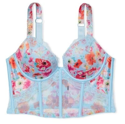 $85 VICTORIAS SECRET ОЧЕНЬ СЕКСУАЛЬНЫЙ АТЛАСНЫЙ БЛЕСК РЕМЕНЬ БЮСТГАЛЬТЕР ПУШ-АП ВЕРХНИЙ ДЛИННЫЙ КОРСЕТ - Изображение 1 из 4