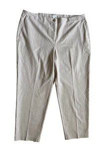 J Jill Womens Brushed Bi-Stretch Twill Pants Size 20 Flax Heather Elastic Waist - Picture 1 of 12