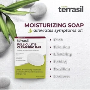 Lot Of 2 Terrasil Folliculitis Soaps- Soothing Treatment & Care of Ingrown Hair - Picture 1 of 6