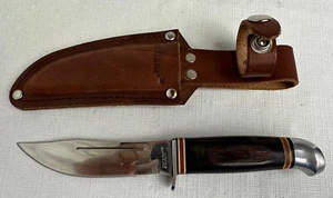 Vintage Sharp TM Hunting Knife w/ Sheath 4 1/2” Blade Stainless Taiwan - Picture 1 of 10