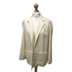 MONARCH Womens Cream Vintage Blazer Suit Jacket Size Large 16 (EU44) - Picture 1 of 11