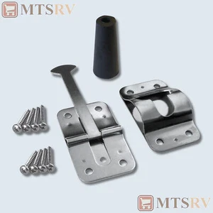 JR Products Straight Flat Fleetwood T-Style Stainless Steel Door Holder Catch - Imagen 1 de 3