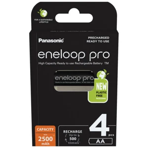 kQ Panasonic 4er AA eneloop PRO Akku Set Mignon 2500mAh BK-3HCDE plastic free