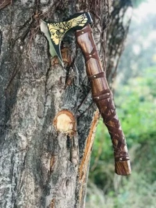 Custom Handmade Carbon Steel Viking Axe Outdoor Camping Valentine's Day Gift AU - Picture 1 of 4