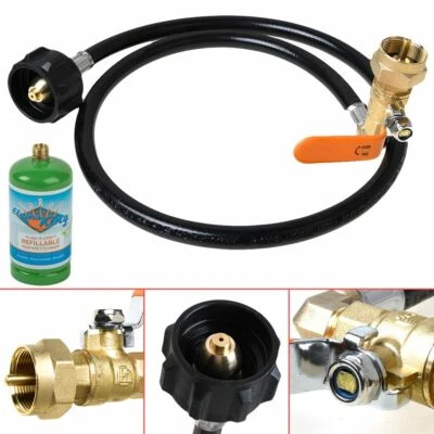Propane Refill Adapter Hose,350 PSI High Pressure Camping Grill QCC1 Type 36" L - Image 1 of 4