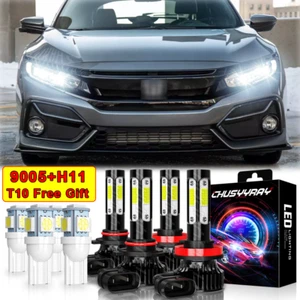 Para For Honda Civic 2016-2018 2019 2020 LED Kit de bombillas de faros Hi/Lo - Picture 1 of 11