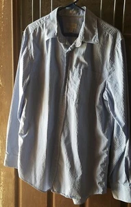 Men's Banana Republic Long-sleeve Blue Striped Button-up Dress Shirt Size Large - Picture 1 of 6