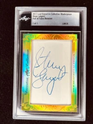 Steve Largent 2017 Leaf Masterpiece Cut Signature signed card 1/1 JSA Seahawks - Image 1 of 2