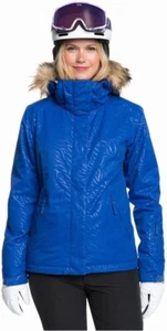 NEW Roxy Jet Ski Solid Ski Jacket - Mazarine Blue Zebra Emboss ERJTJ03266 - LG - Picture 1 of 7