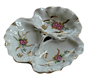 DE COLECCIÓN PLATO DE PORCELANA CARAMELO SABOR 3 PIEZAS PINTADO A MANO DISEÑO FLORAL JAPÓN - Imagen 1 de 4
