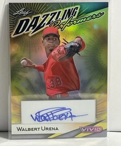 Walbert Urena Auto #3/9 2023 Leaf Vivid Dazzling Performers Yellow KOSTENLOSER VERSAND - Bild 1 von 3