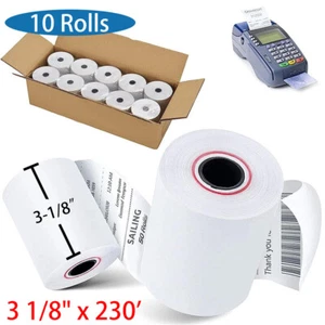 10 Rolls 3 1/8" x 230' Thermal Rolls Paper Cash Register POS Receipt Printer - Picture 1 of 8