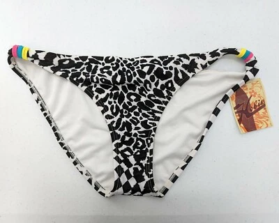 Hobie Bikini Bottoms Women’s XL Black White Animal Print Butterfly Hipster Swim - Image 1 of 3