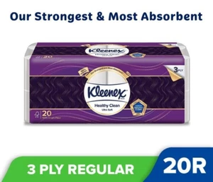 KLEENEX TOILET PAPER ULTRA SOFT (3 Ply Toilet Paper x 20 ROLL) REGULAR/ALOVERA - Picture 1 of 5