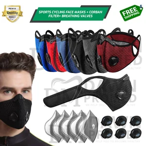 Lot Sports Cycling Face Mask Outdoor Active Carbon Filter Safe Breathing Valves  - Picture 1 of 50