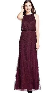 Adrianna Papell NWOT Women's Halter Art Deco Beaded Blouson Dress - Picture 1 of 4