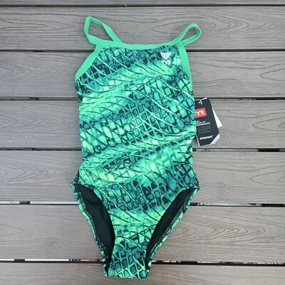 TYR Durafast Elite Women's Plexus Green Diamondfit One Piece Swimsuit Sz 30 New - Image 1 of 3