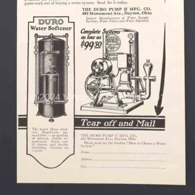 Sistema de agua Duro 1924 fontanería suministro de calefacción foto arte decoración anuncio impreso vintage Foto 1 de 4