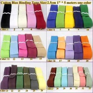 Cotton Bias Bindnig Tape 1"width 5meters DIY Garment Accessories Handmade Tape - Picture 1 of 15