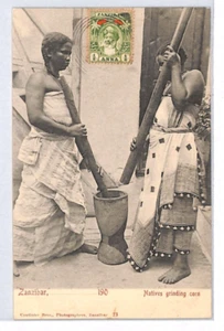 ZANZIBAR Postcard Ethnic PPC View Side Usage ½a Squared Circle 1904 PX110 - Picture 1 of 10