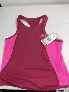 Adidas Girls Pop Up Tank Pink Purple Size S 9-10Y Aeroready Lightweight New - Picture 1 of 5
